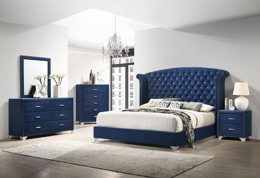 Melody 4-piece California King Bedroom Set Pacific Blue