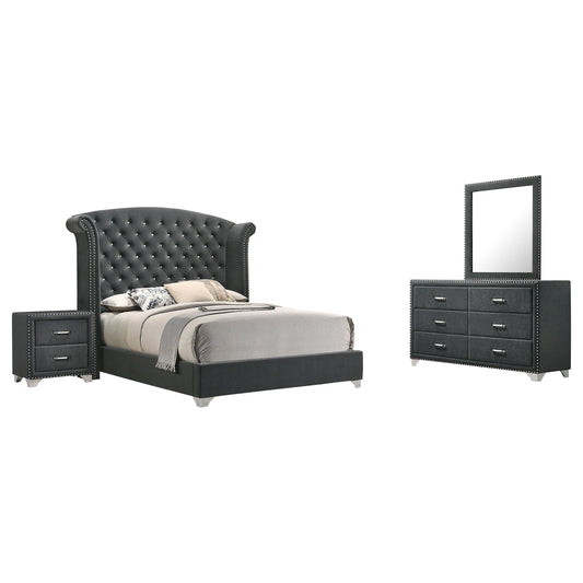 Melody 4-piece Eastern King Bedroom Set Grey