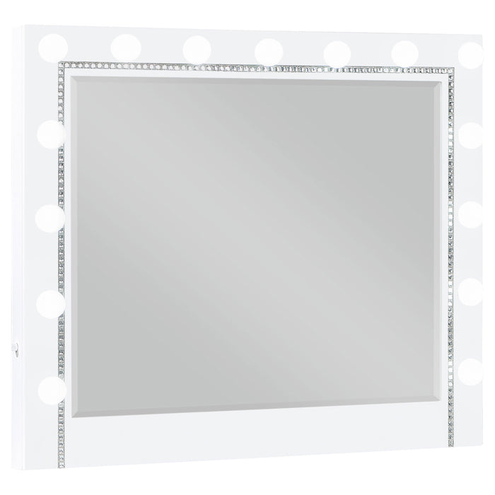 Eleanor White Rectangular Dresser Mirror with Light