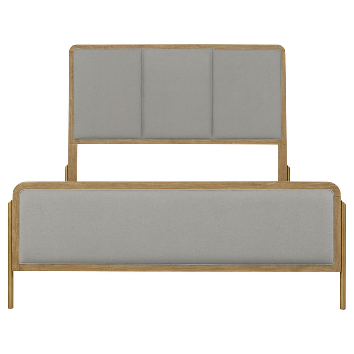 Arini Upholstered Queen Panel Bed Sand Wash and Grey