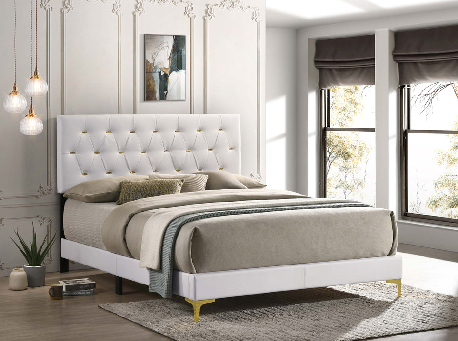 Kendall Upholstered Queen Panel Bed White