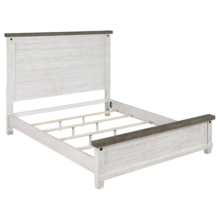 Lilith 4-piece Eastern King Bedroom Set Distressed White