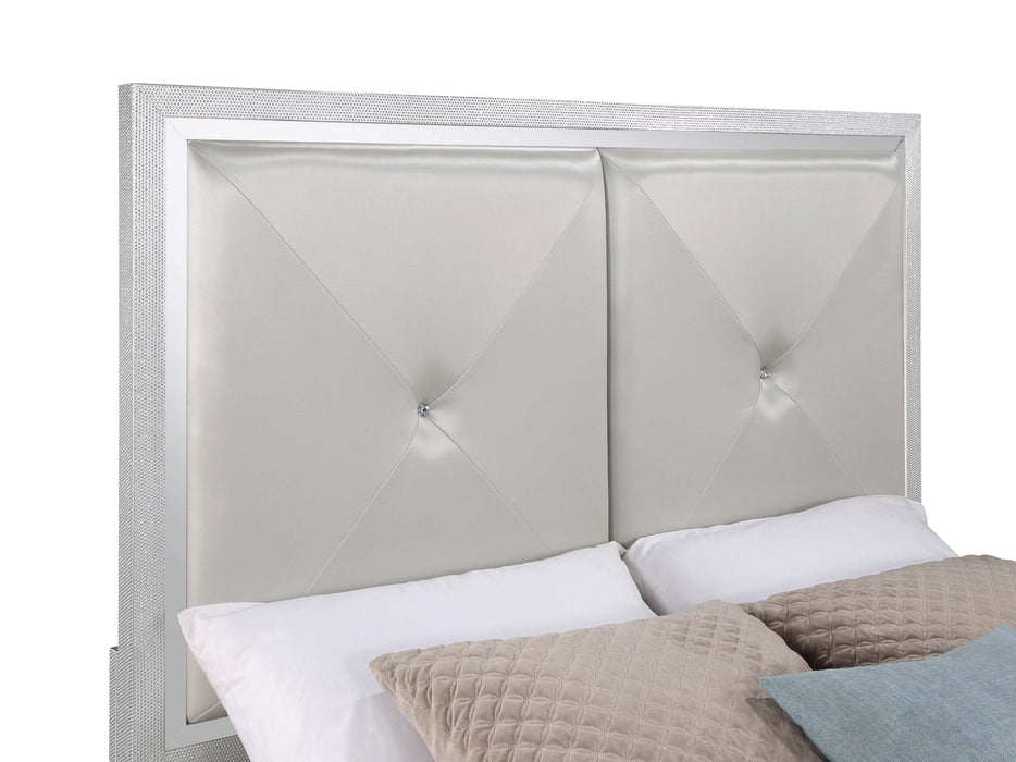 Larue Wood Queen Panel Bed Silver