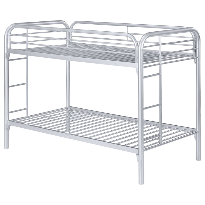 Morgan Twin Over Twin Bunk Bed Silver