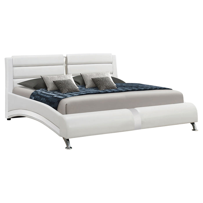 Jeremaine Upholstered Queen Sleigh Bed White