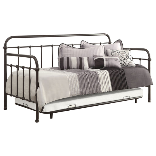Livingston Metal Twin Daybed with Trundle Dark Bronze