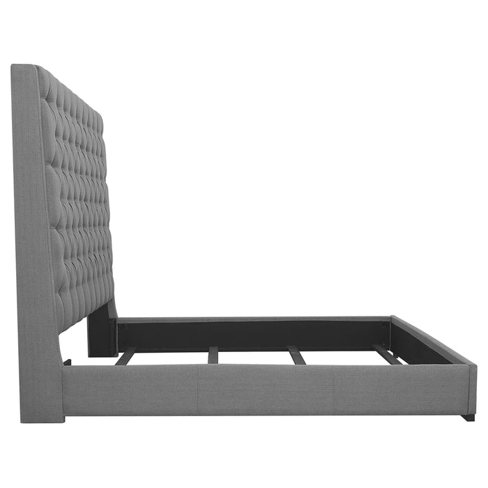 Camille Upholstered Eastern King Panel Bed Grey