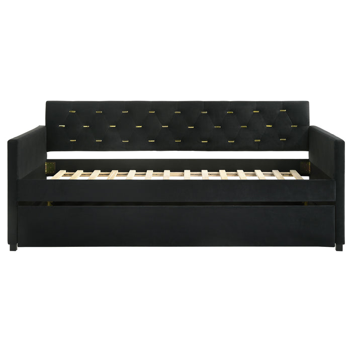 Kendall Upholstered Twin Daybed with Trundle Black