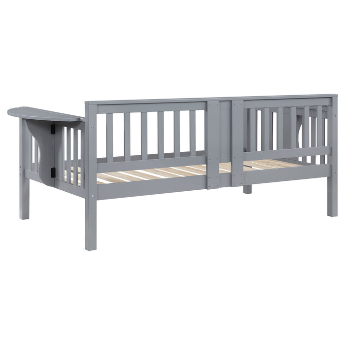 Bethany Wood Twin Daybed with Drop-down Tables Grey