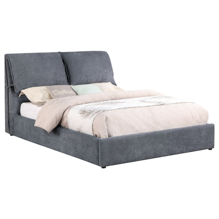 Laurel Upholstered Eastern King Panel Bed Dark Grey