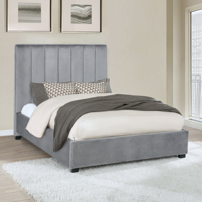 Arles Upholstered Queen Panel Bed Grey