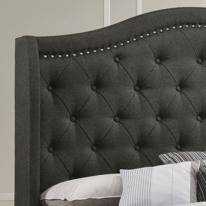 Sonoma Upholstered Eastern King Wingback Bed Grey
