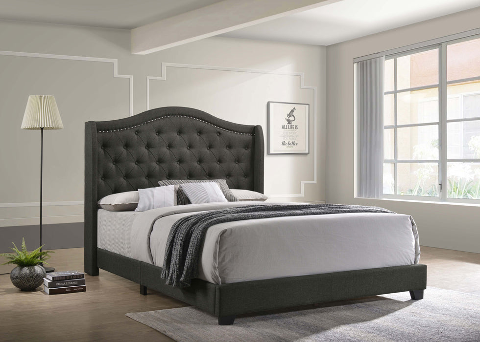 Sonoma Upholstered Full Wingback Bed Grey