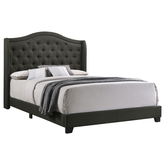 Sonoma Upholstered Queen Wingback Bed Grey