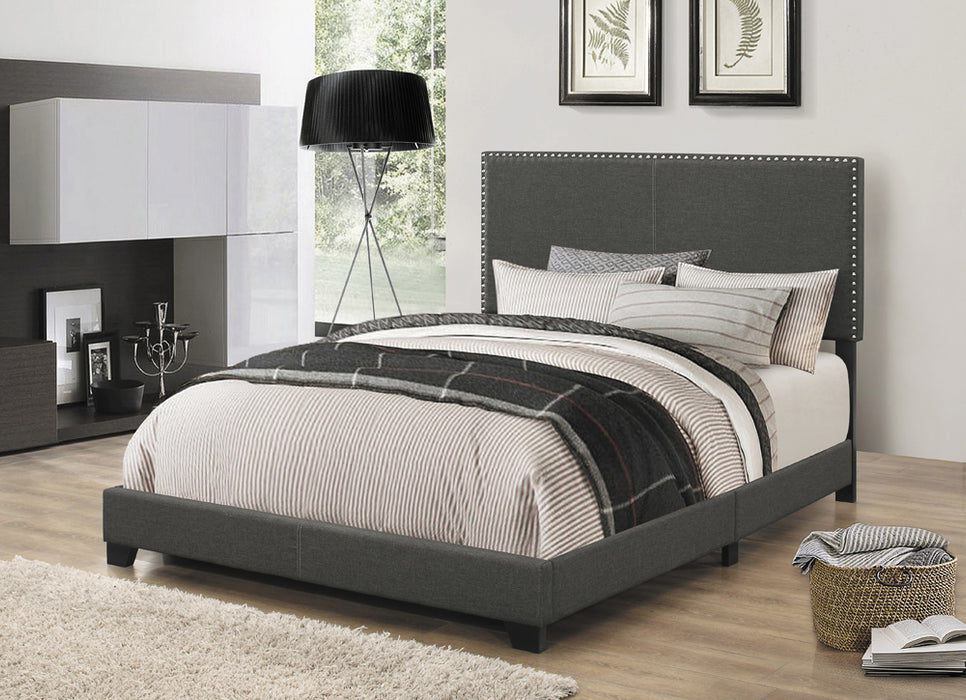 Boyd Upholstered Eastern King Panel Bed Charcoal