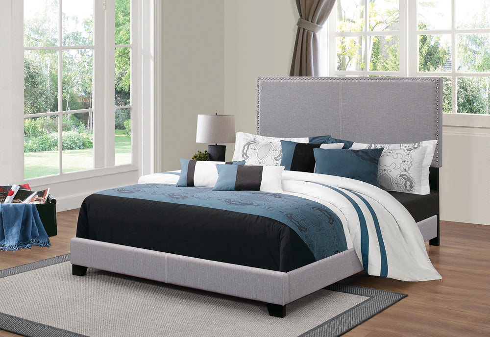 Boyd Upholstered California King Panel Bed Grey