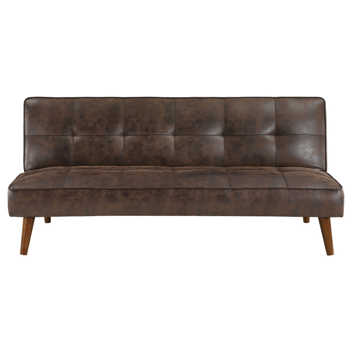 Jenson Multipurpose Upholstered Tufted Convertible Sofa Bed Dark Coffee Brown