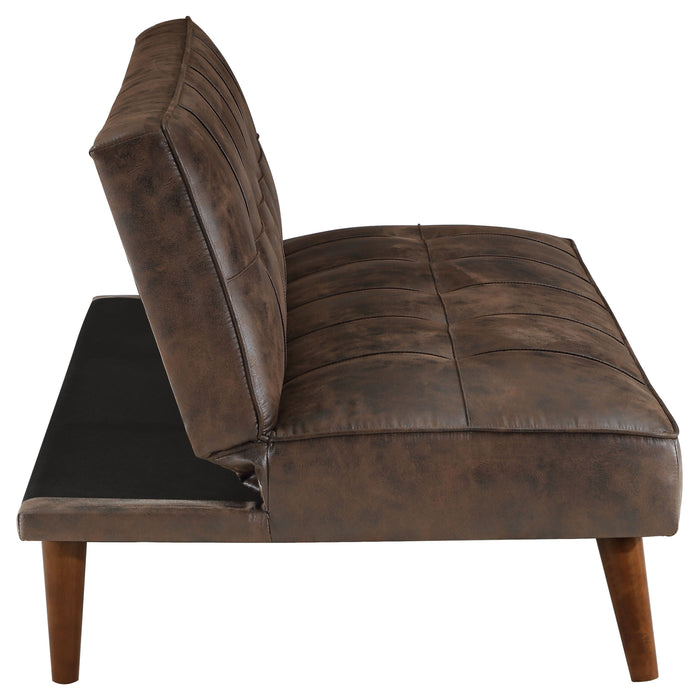 Jenson Multipurpose Upholstered Tufted Convertible Sofa Bed Dark Coffee Brown