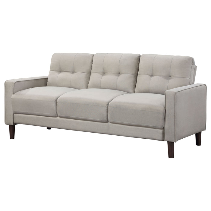 Bowen Upholstered Track Arms Tufted Sofa Beige