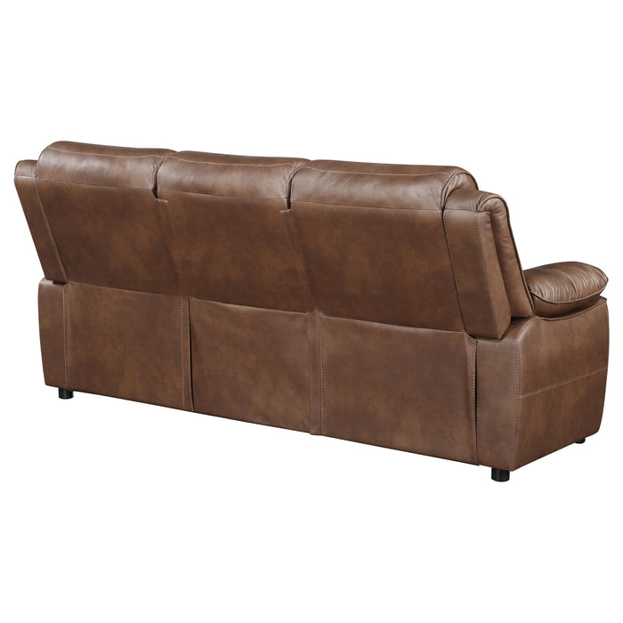 Ellington Upholstered Padded Arm Sofa Dark Brown