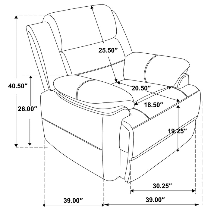 Ellington 3-piece Upholstered Padded Arm Sofa Set Dark Brown