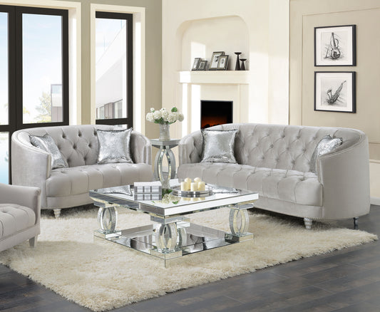 Avonlea 2-piece Tufted Living Room Set Grey