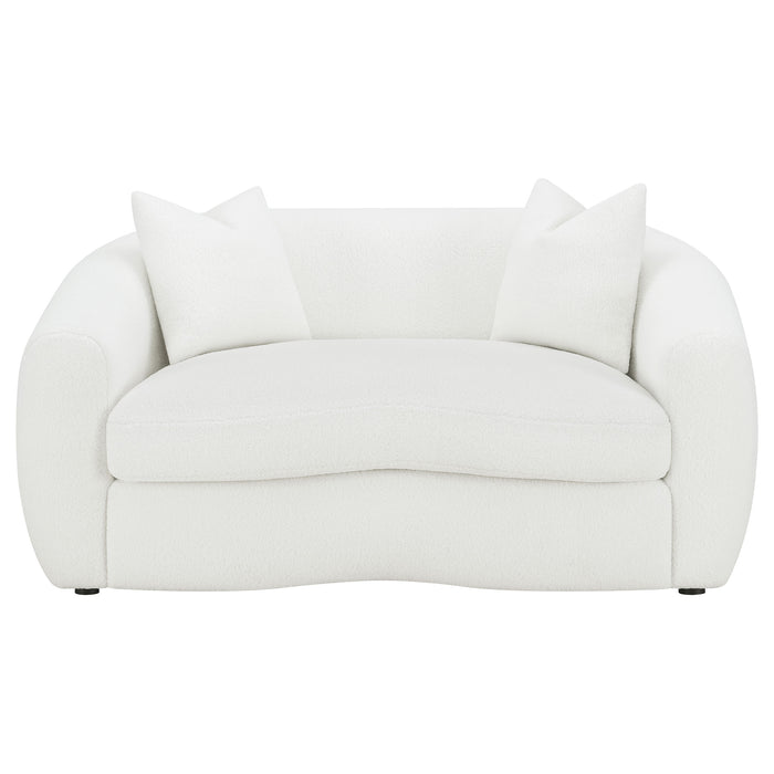 Isabella 2-piece Upholstered Tight Back Living Room Set White