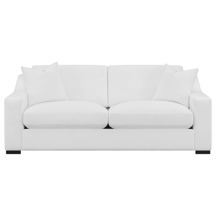 Ashlyn 2-piece Upholstered Sloped Arms Living Room Set White