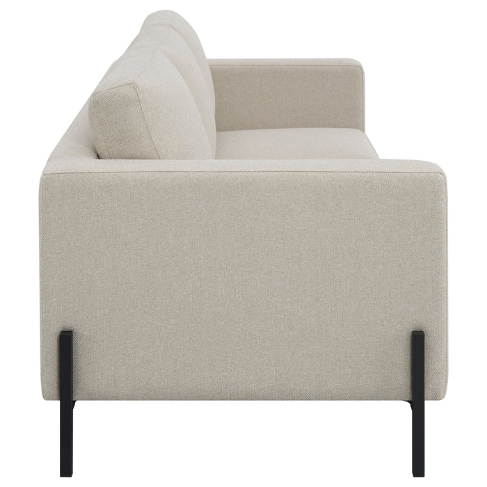 Tilly 2-piece Upholstered Track Arms Sofa Set Oatmeal