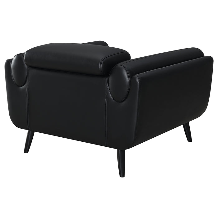 Shania Track Arms Chair with Tapered Legs Black