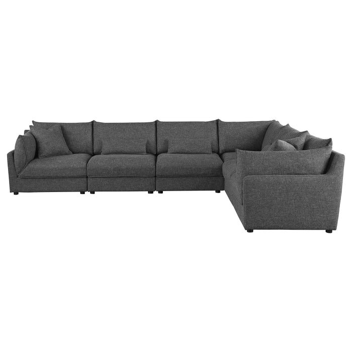 Sasha 6-Piece Upholstered Modular Sectional Barely Black