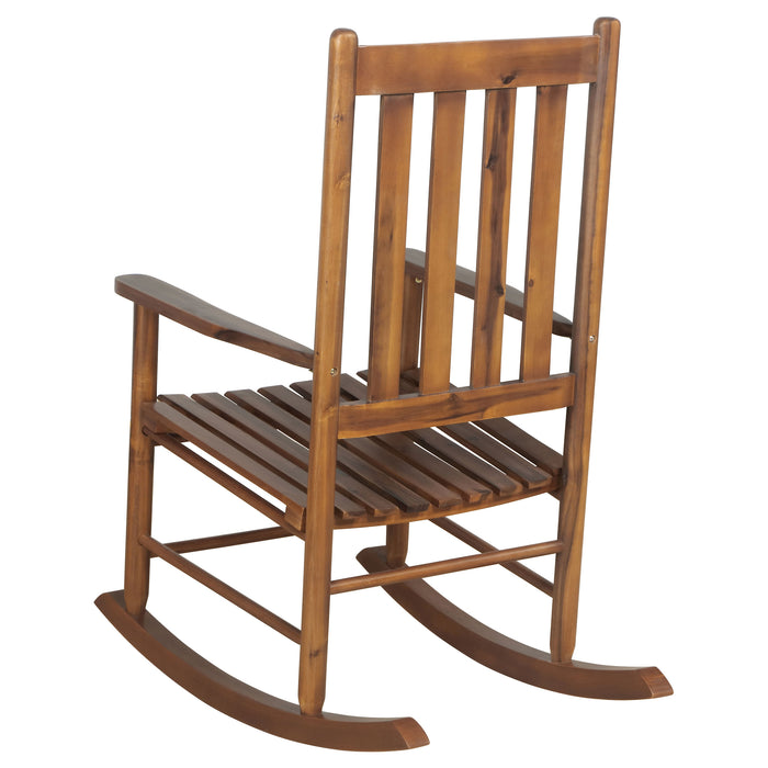 Annie Slat Back Wooden Rocking Chair Golden Brown
