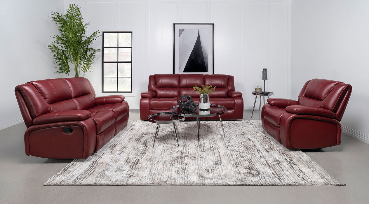 Camila Upholstered Glider Recliner Chair Red Faux Leather
