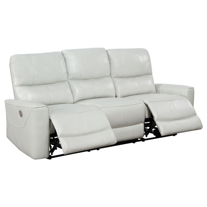 Greenfield 3-piece Upholstered Power Reclining Sofa Set Ivory