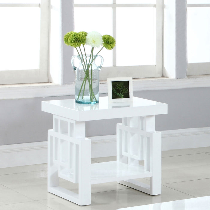 Schmitt Rectangular End Table High Glossy White