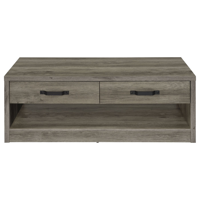 Felix 2-drawer Rectangular Engineered Wood Coffee Table Grey Driftwood
