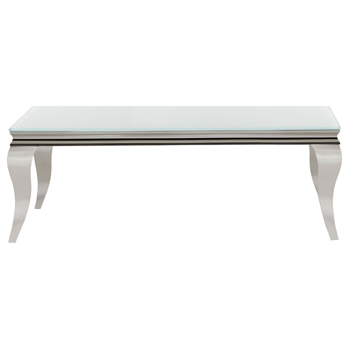 Carone Rectangle Coffee Table White and Chrome
