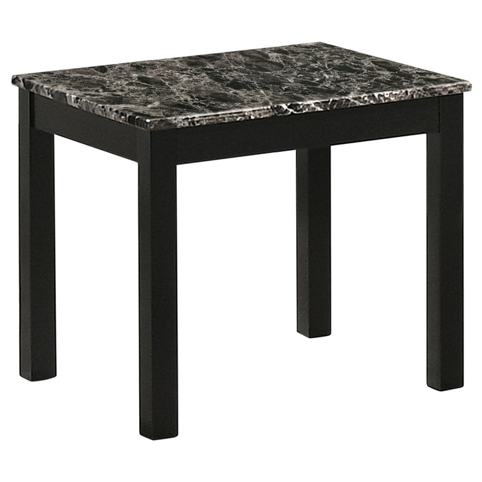 Bates Faux Marble Rectangle 3-piece Occasional Table Set Black