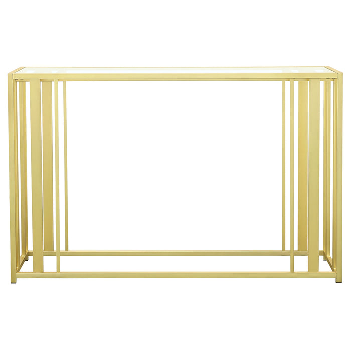 Adri Metal Frame Sofa Table Matte Brass