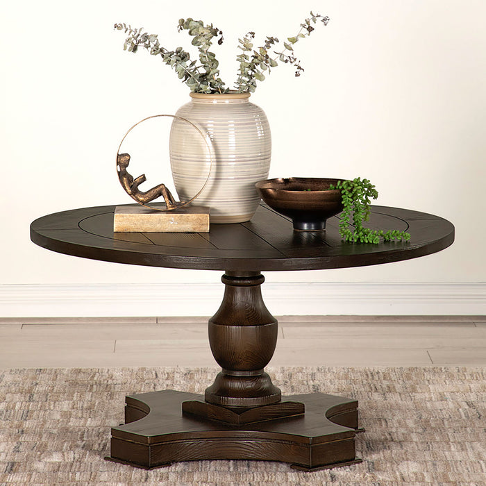 Morello Round Coffee Table with Pedestal Base Coffee