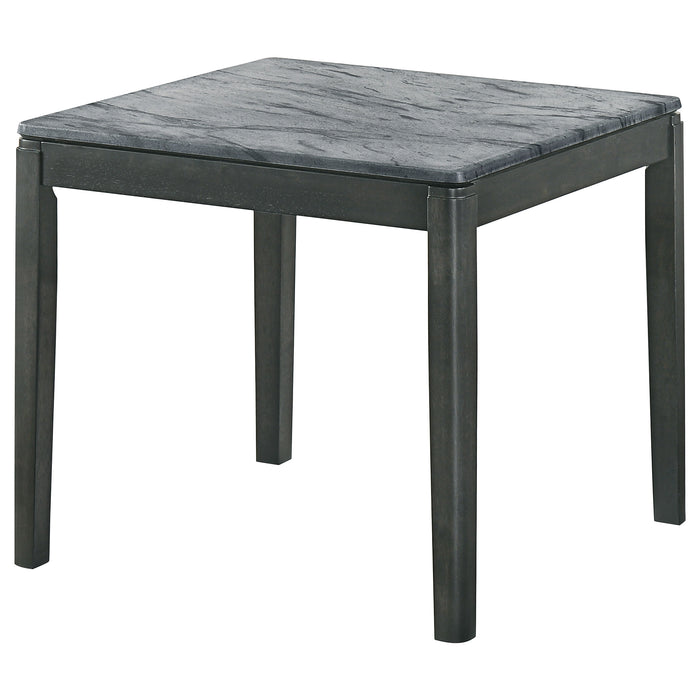 Mozzi Square End Table Faux Grey Marble and Black