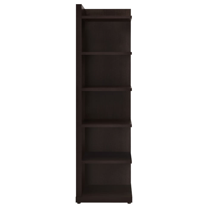 Alder 6-tier Corner Bookcase Cappuccino