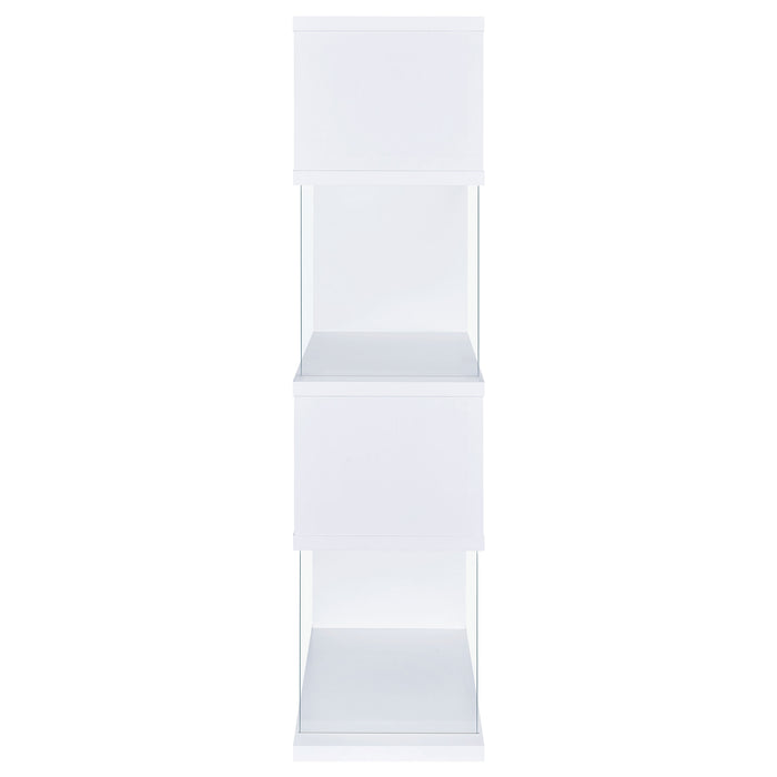 Emelle 4-tier Bookcase White and Clear