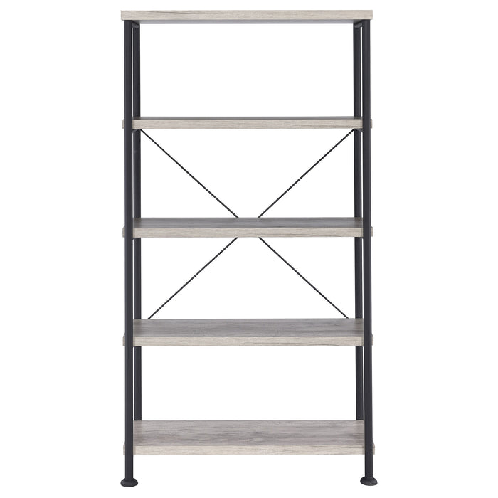 Analiese 4-shelf Bookcase Grey Driftwood