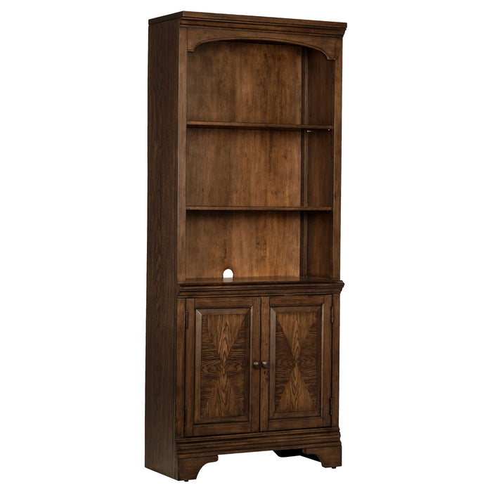 Hartshill Bookcase with Cabinet Burnished Oak