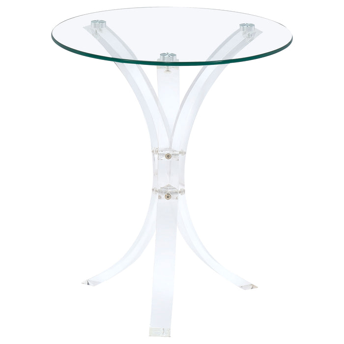 Laning Round Accent Table Clear