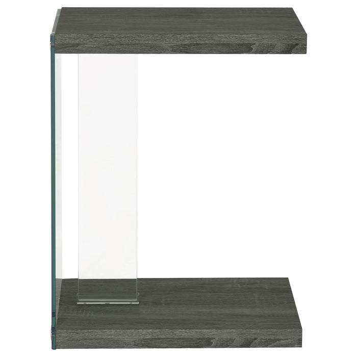 Colby Accent Table Weathered Grey and Clear