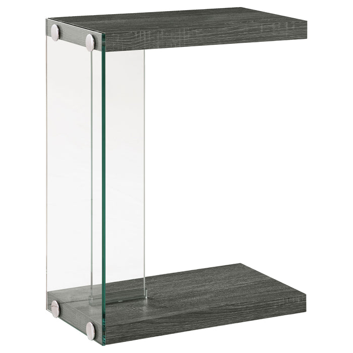 Colby Accent Table Weathered Grey and Clear