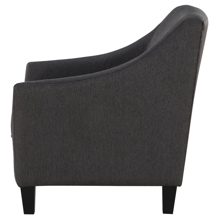 Liam Upholstered Sloped Arm Accent Club Chair Black