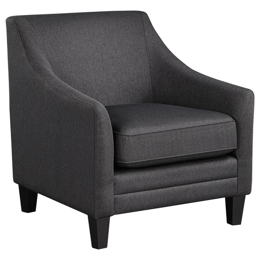 Liam Upholstered Sloped Arm Accent Club Chair Barely Black